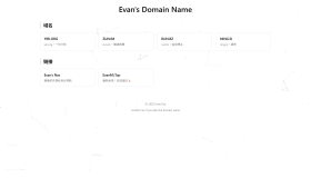 Evan’s Domain Name 页面上线！动态粒子背景 + 明暗主题切换，域名卡片设计超吸睛～