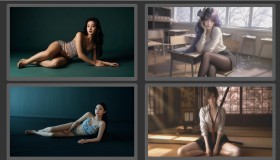 玻璃拟物自适应HTML图片展示页面