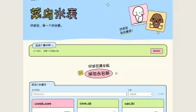 菜鸟米表域名展示源码 全开源 带后台