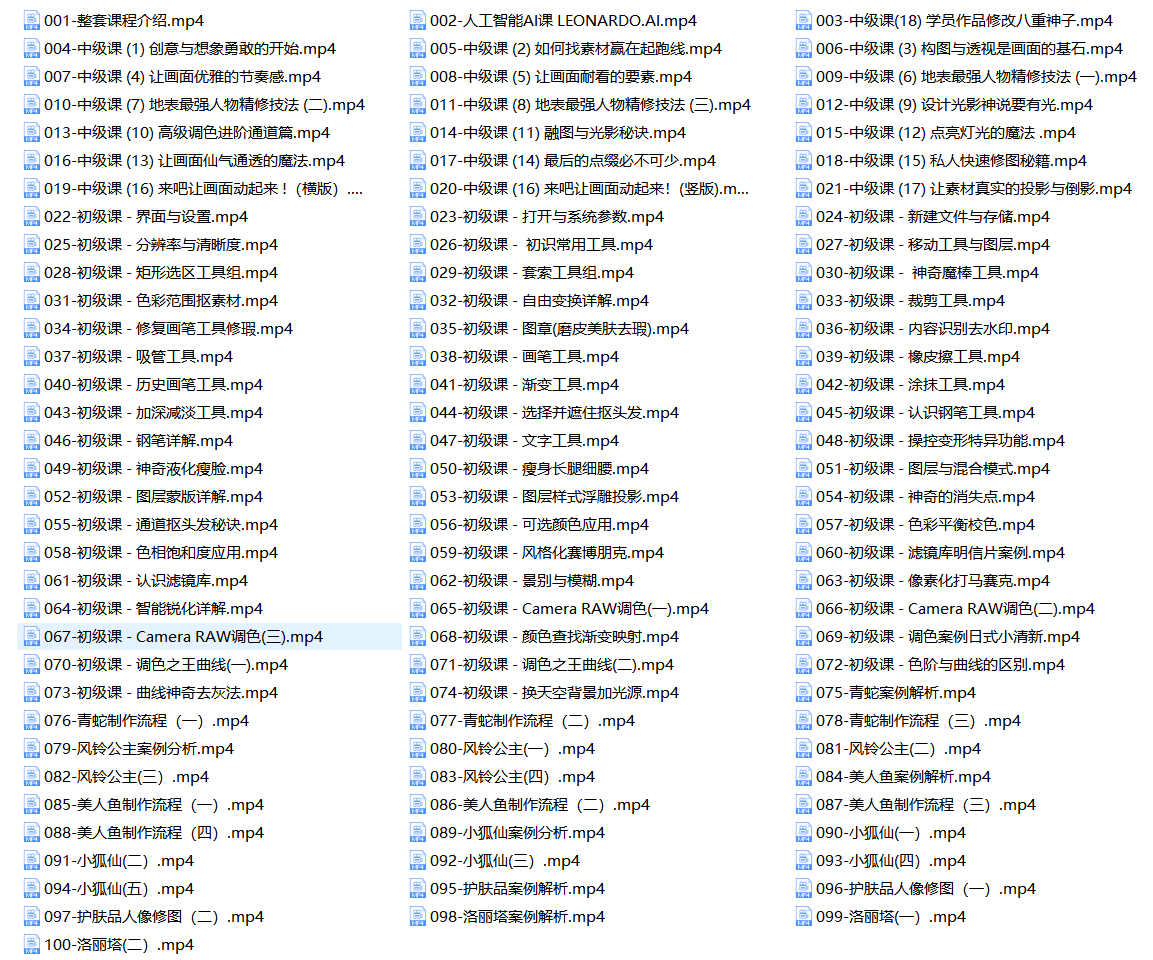 PS 人像二次元 AI 智能修图合成课（视频）