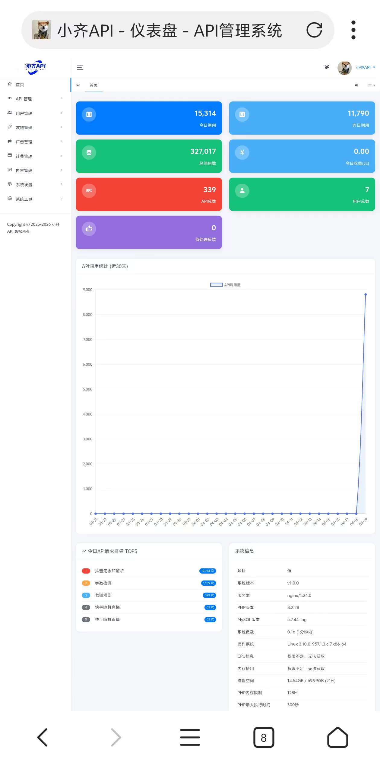 全新二开版半点 API 管理系统源码 API 计费 全开源 亲测可用
