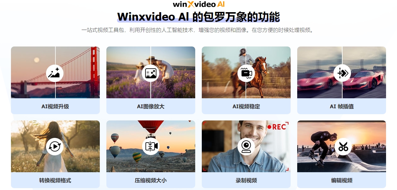 图像/视频画质提升工具WinXvideo AI 2.0 【6 个月完整许可证赠品】-小浪学习网