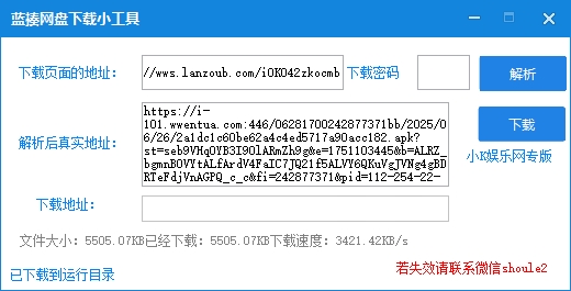 蓝奏网盘最新协议解析下载工具，秒解析，自动下载！