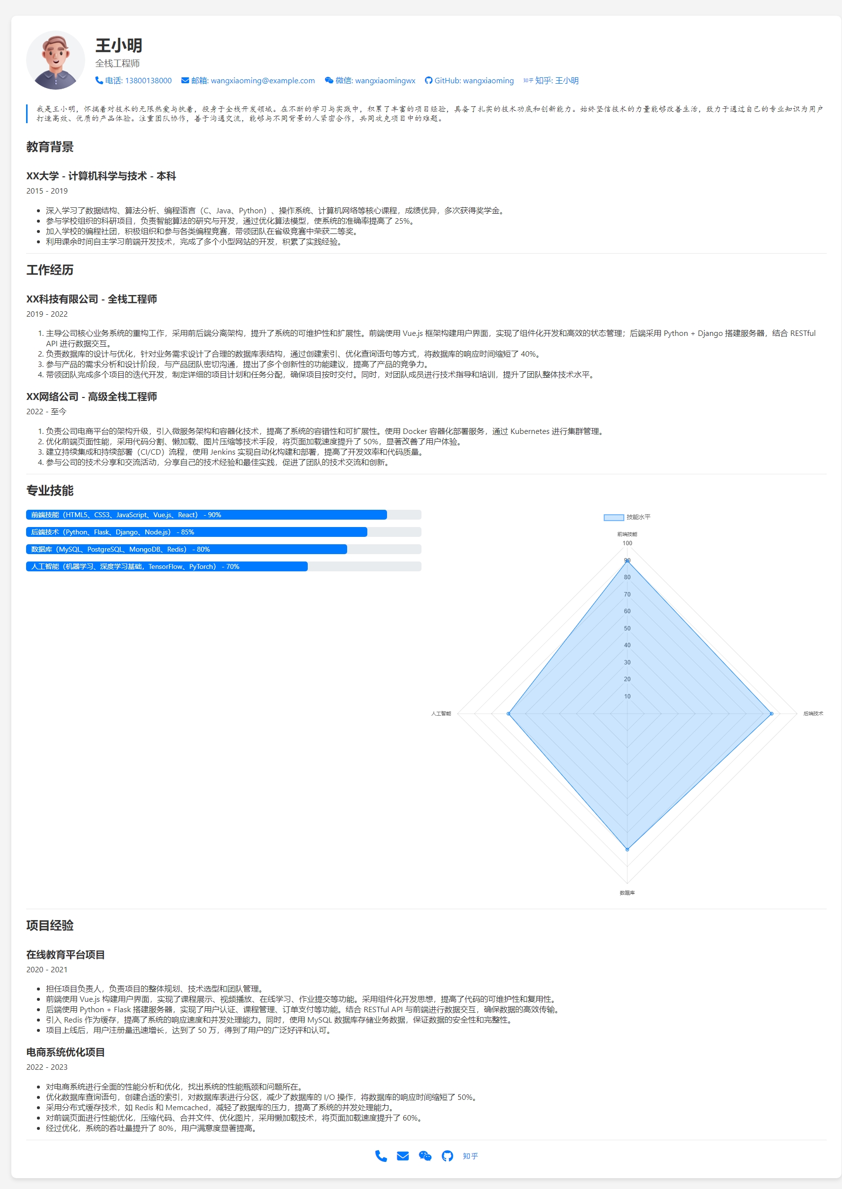 个人简介主页纯 HTML 代码
