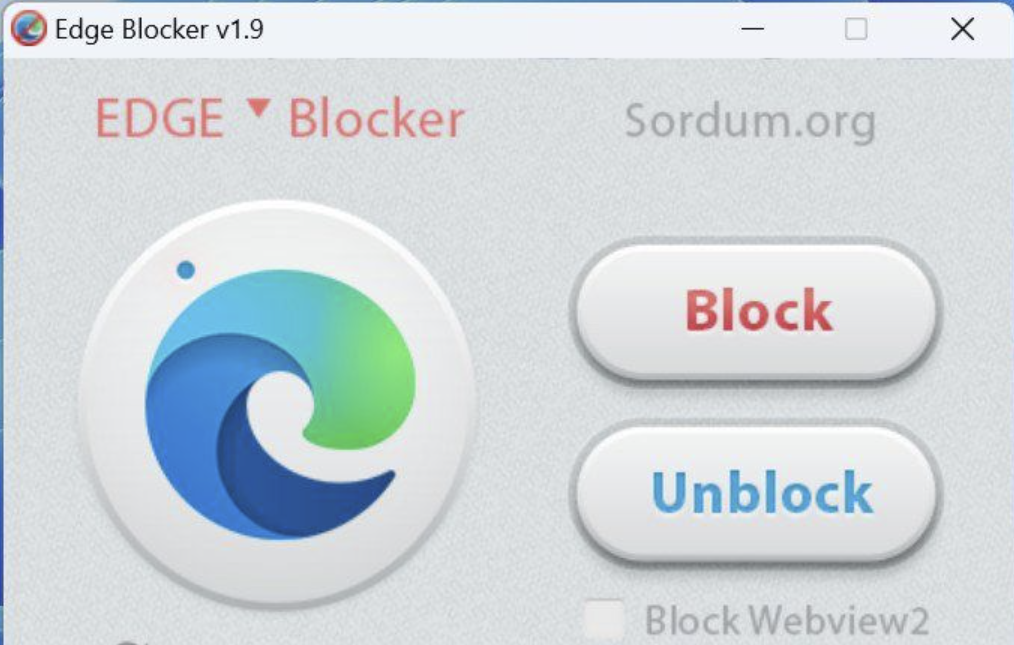 屏蔽 Edge 浏览器工具 Edge Blocker v1.9