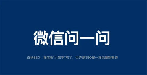 微信问一问是什么、怎么入驻、SEO 引流怎么玩 SEO 微信 SEO 推广 第 1 张