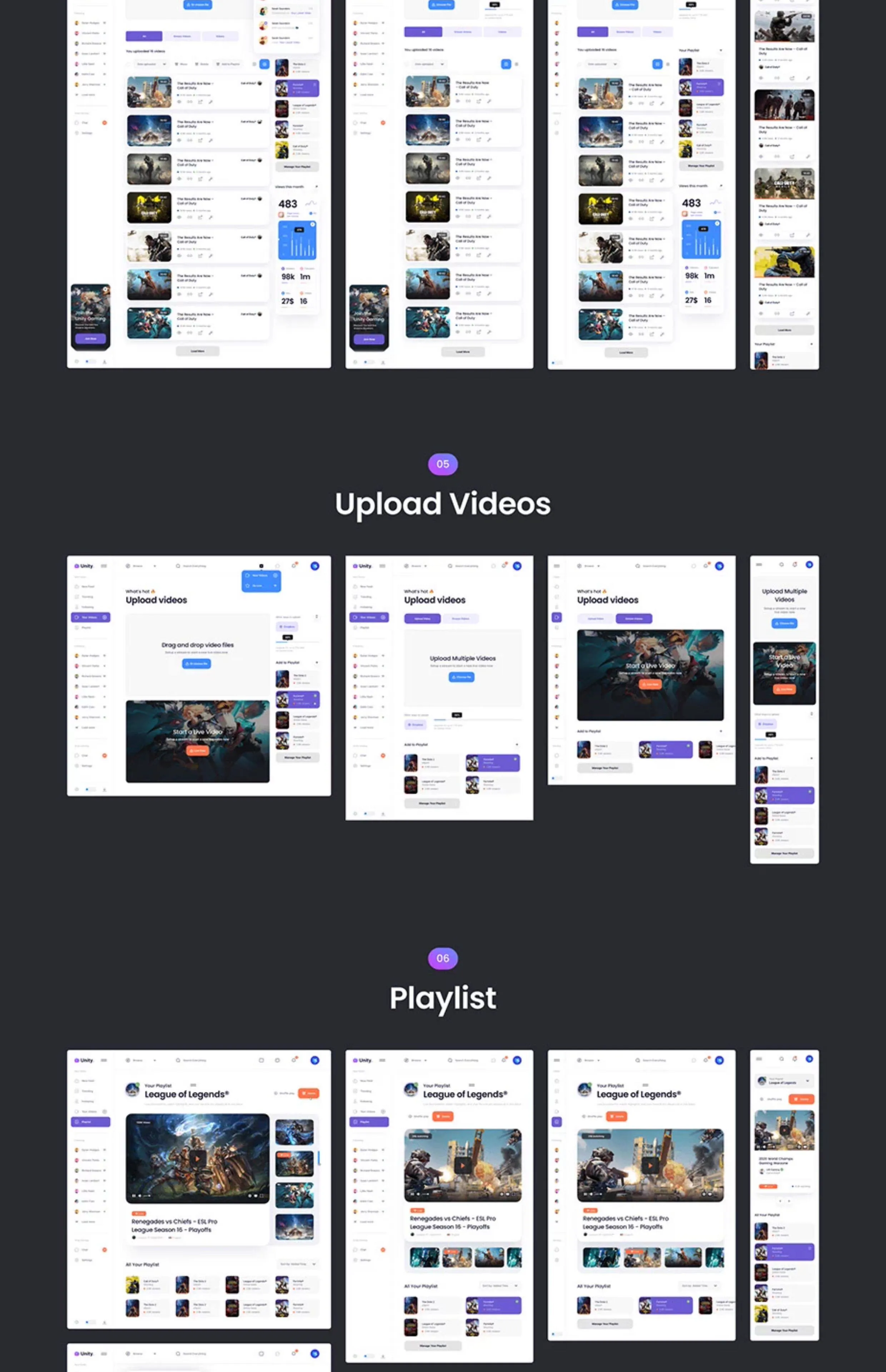 游戏 APP 后台管理系统 HTML 网站模板源码 UI 设计界面模板 XD\SKETCH