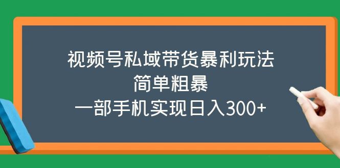 视频号私域带货暴利玩法，简单粗暴，一部手机实现日入 300+