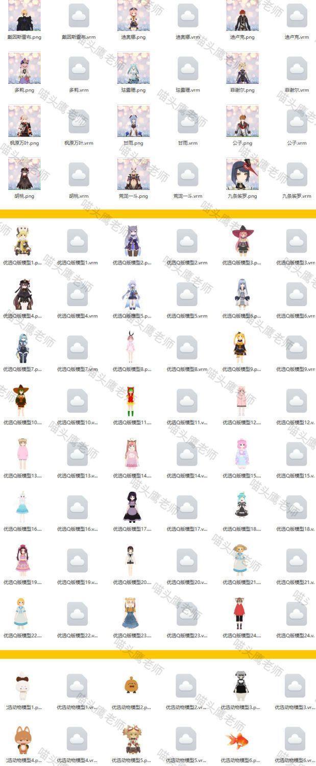 3d 虚拟主播 vrm 文件抖音快手直播伴侣虚拟人 B 站虎牙直播卡通人文件