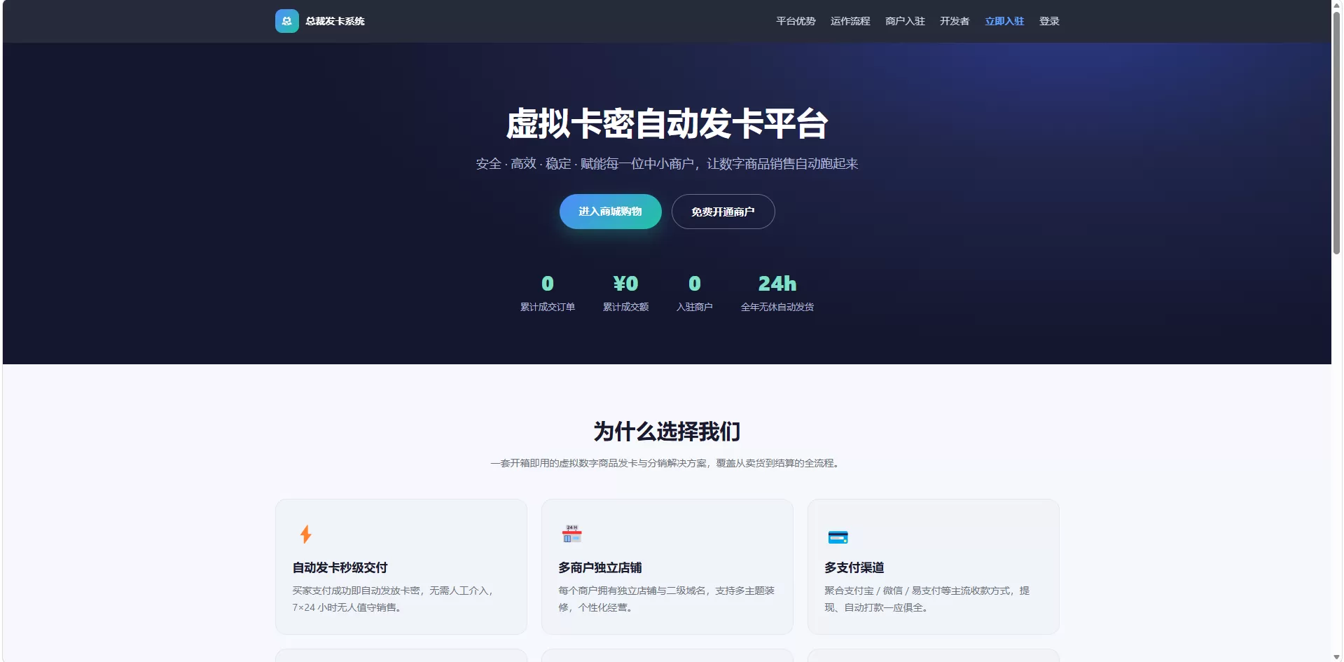 总裁发卡系统商户版