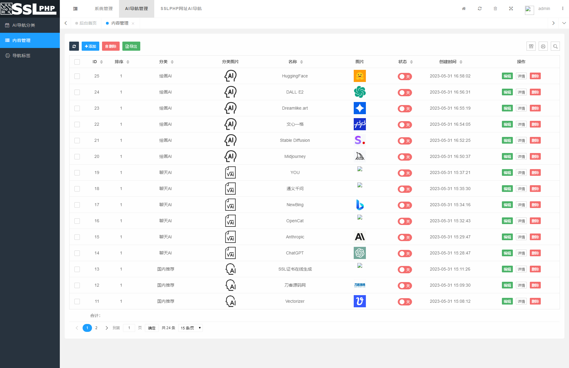 2023 全新 UI 的 AI 网址导航系统源码 基于 Thinkphp6 框架 + 视频源码